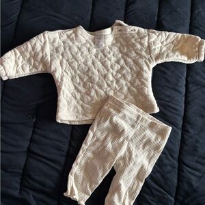 Carter's Cream Flower Quilted Kids Matching Set
